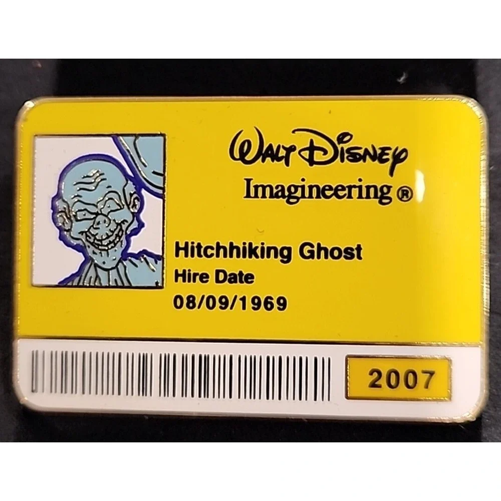 Disney Pin Haunted Mansion Hitchhiking Ghost Ezra WDI Cast ID Badge LE 300 54543